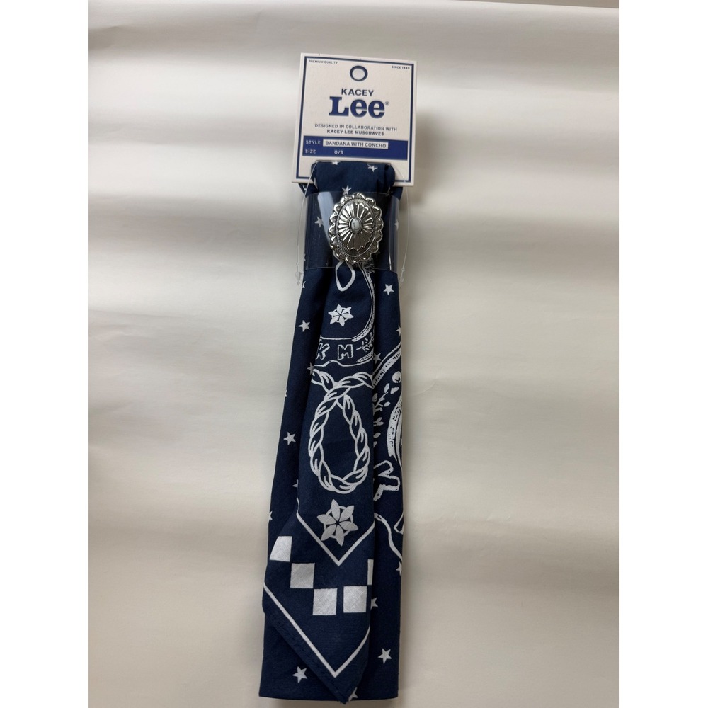 Kasey Lee Musgraves Bandana With Concho Navy Blue Texan